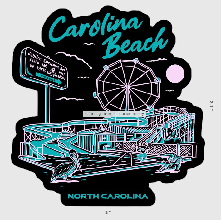 Carolina Beach Sticker - Local Ties Clothing