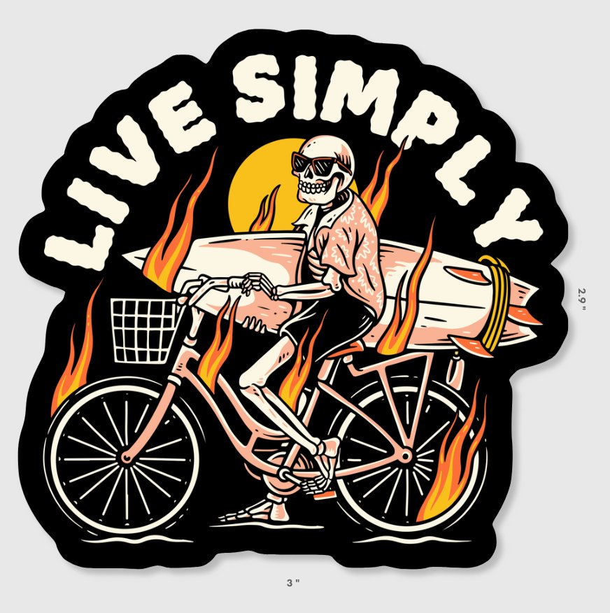 Live Simply Sticker - Local Ties Clothing